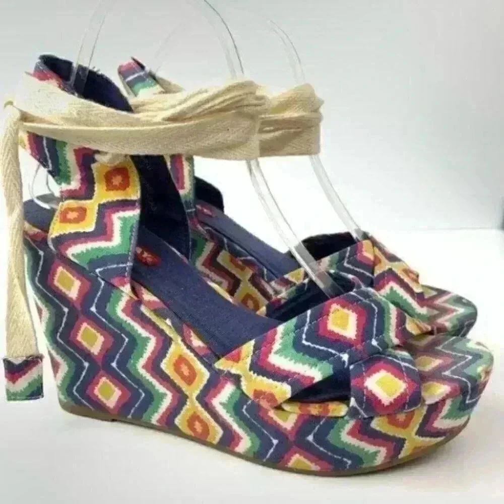Unionbay platform wedges size 8 powder-u 90s